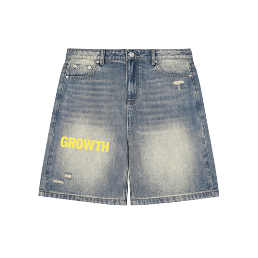 Faded Distressed Baggy Denim Shorts