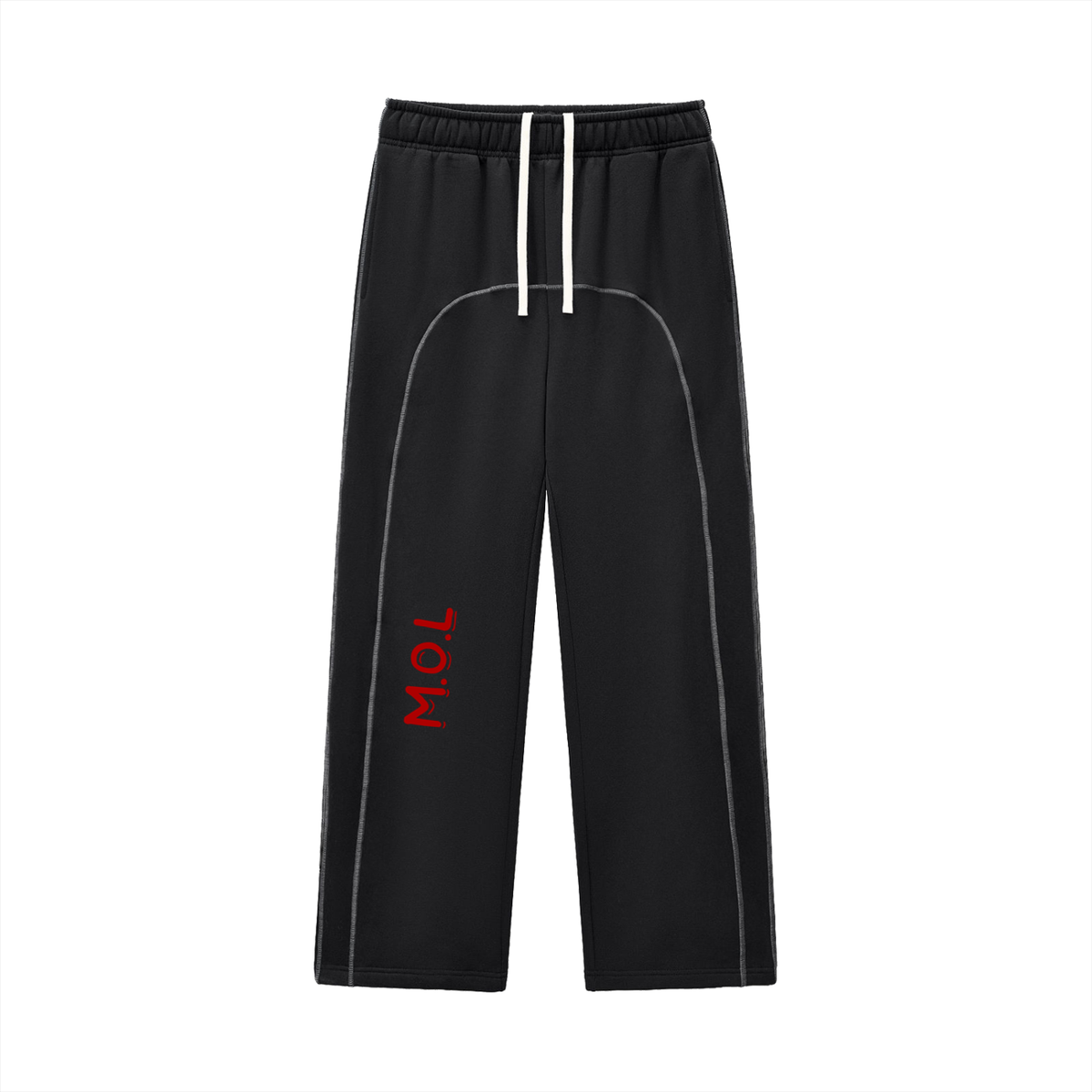 Contrast-Stitched Fleece Sweatpants