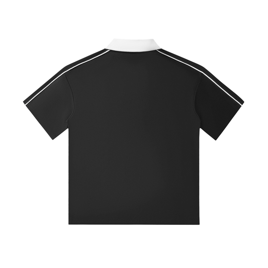 Contrast Collar Short-Sleeve Polo Shirt with the Mental Health Matters down the front